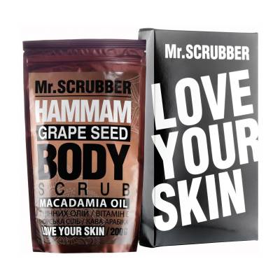 Podrobnoe foto кавовий скраб для тіла mr.scrubber grape seed body scrub hammam oil для всіх типів шкіри, 200 г