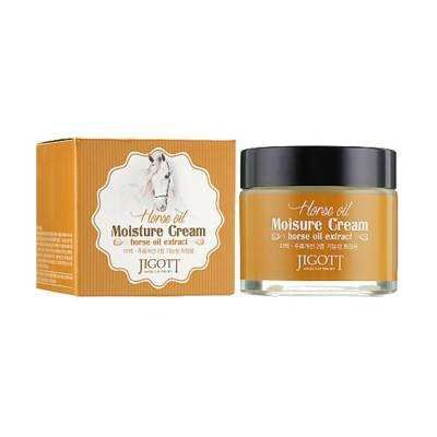 Podrobnoe foto зволожувальний крем для обличчя jigott horse oil moisture cream з кінським маслом, 70 мл