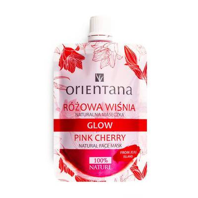 Podrobnoe foto натуральна маска для обличчя orientana glow natural face mask pink cherry рожева вишня, 30 мл