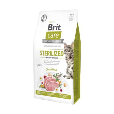 Podrobnoe foto сухий корм для стерилізованих кішок brit care sterilized immunity support зі свининою, 7 кг