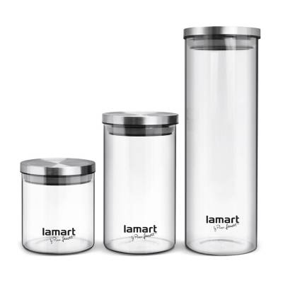 Podrobnoe foto набір банок для зберігання продуктів lamart can, 3 шт (850 мл, 1.25 л, 2.2 л) (lt6010)