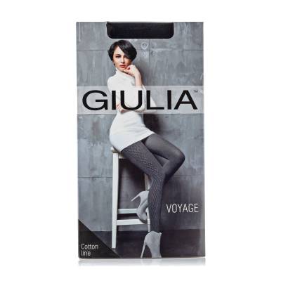 Podrobnoe foto фантазійні колготки жіночі giulia voyage (17) теплі, 180 den, nero, розмір 4