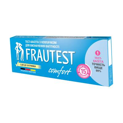 Podrobnoe foto тест-касета з ковпачком для визначення вагітності frautest сomfort, 1 шт