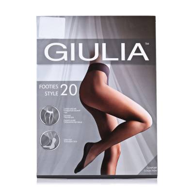Podrobnoe foto колготки жіночі giulia footies style класичні, без шортиків, 20 den, daino, розмір 5