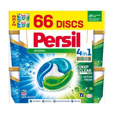 Podrobnoe foto диски для прання persil universal 4 in 1 discs deep clean plus active fresh, 66 циклів прання, 66 шт