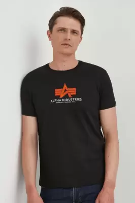 Podrobnoe foto бавовняна футболка alpha industries колір чорний візерунок
