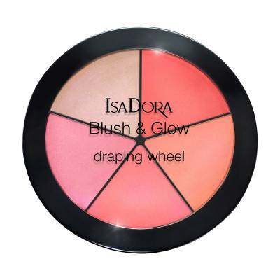 Podrobnoe foto палетка рум'ян для обличчя isadora blush & glow draping wheel 56 pink pop, 18 г