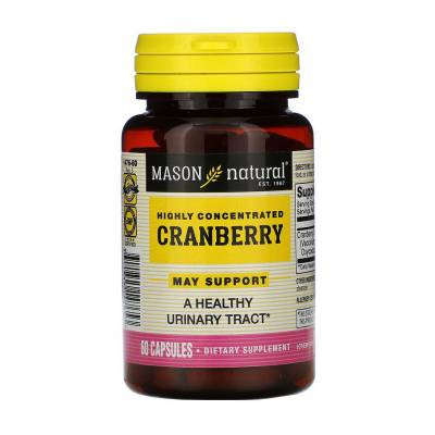 Podrobnoe foto харчова добавка в капсулах mason natural highly concentrated cranberry журавлина висококонцентрована, 60 шт