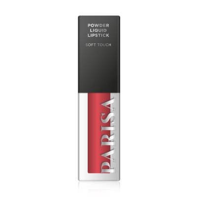 Podrobnoe foto рідка помада для губ parisa cosmetics powder liquid lipstick soft touch lg-112 з пудровим ефектом, 07 strawberry punch, 4.5 мл