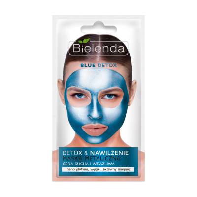 Podrobnoe foto маска для обличчя очищуюча bielenda blue detox металева для сухої і чутливої шкіри, 8г