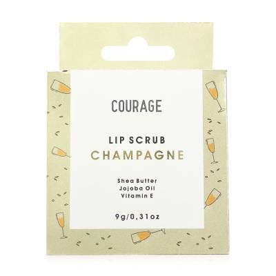 Podrobnoe foto скраб для губ courage lip scrub champange з олією ши та жожоба, 9 г