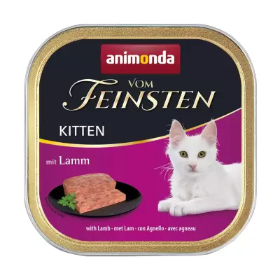 Podrobnoe foto вологий корм для кошенят animonda vom feinsten kitten with lamb паштет з ягням, 100 г