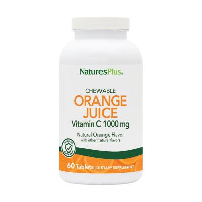 Podrobnoe foto харчова добавка вітаміни в жувальних таблетках naturesplus orange juice vitamin c 1000 мг, 60 шт