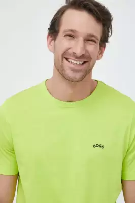 Podrobnoe foto бавовняна футболка boss green колір зелений однотонна