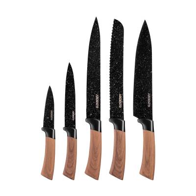 Podrobnoe foto набір ножів ardesto midori з неіржавної сталі та пластиковими ручками, 5 предметів (ar2105bwd)