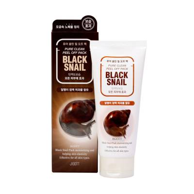 Podrobnoe foto очищувальна маска-плівка для обличчя jigott black snail pure clean peel off pack з муцином чорного равлика, 180 мл