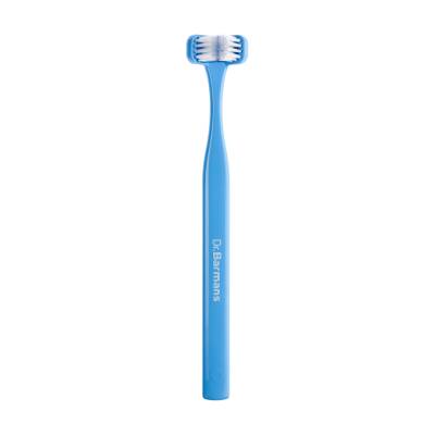 Podrobnoe foto тристороння зубна щітка dr. barman's superbrush regular стандартна, блакитна, 1 шт