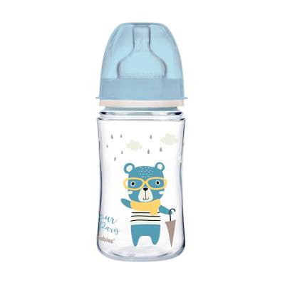 Podrobnoe foto антиколькова пляшечка для годування canpol babies pp easystart bonjour paris з широким отвором, синя, 3+ місяців, 240 мл (35/232_blu)