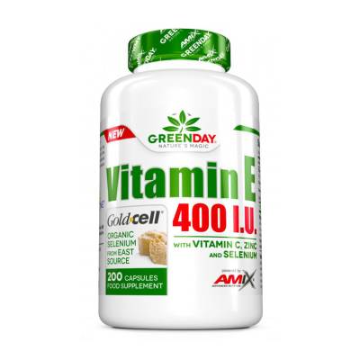 Podrobnoe foto харчова добавка в капсулах amix nutrition greenday vitamin e вітамін e, мo 400, 200 шт