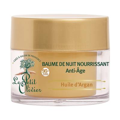 Podrobnoe foto антивіковий нічний бальзам для обличчя le petit olivier organic care anti-aging night balm з аргановою олією, 50 мл