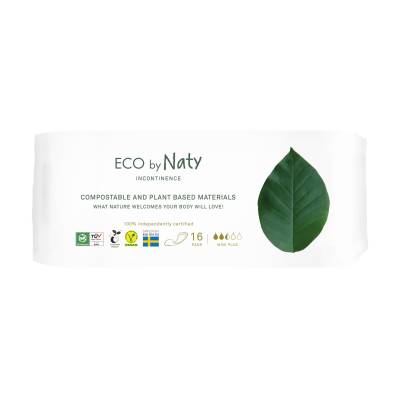Podrobnoe foto органічні урологічні прокладки eco by naty mini plus, 16 шт