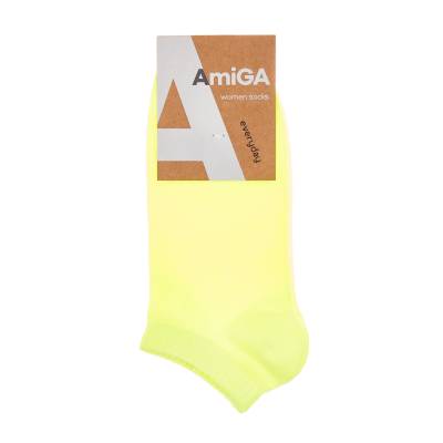 Podrobnoe foto шкарпетки жіночі amiga спортивні, неон лимонні, розмір 23-25