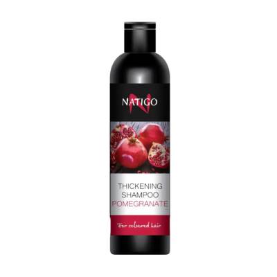 Podrobnoe foto зміцнювальний шампунь natigo thickening shampoo для фарбованого волосся, з гранатом, 300 мл