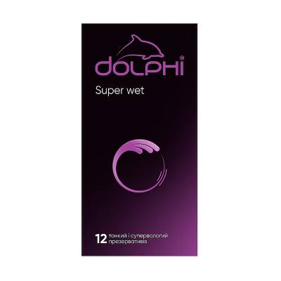 Podrobnoe foto презервативи dolphi super wet супертонкі у силіконовому змащувачі, 12 шт