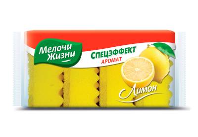 Podrobnoe foto губки кухонні мелочи жизни лимон 4 шт.