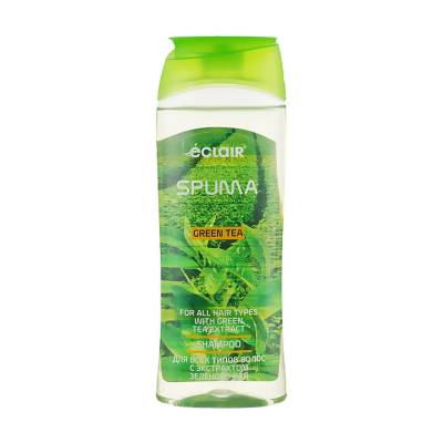 Podrobnoe foto шампунь eclair spuma green tea shampoo для всіх типів волосся, з екстрактом зеленого чаю, 400 мл