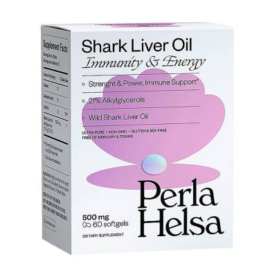 Podrobnoe foto дієтична добавка в капсулах perla helsa shark liver oil immunity & energy акулячий жир з алкілгліцеролом, 500 мг, 60 шт