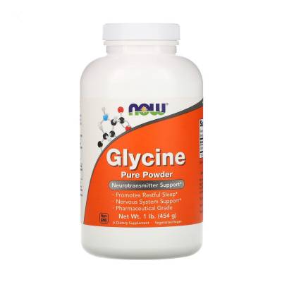 Podrobnoe foto дієтична добавка в порошку now foods glycine pure powder гліцин 3000 мг, 454 г