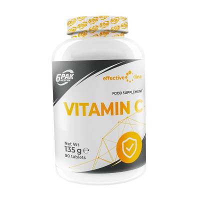 Podrobnoe foto харчова добавка в таблетках 6pak nutrition effective line vitamin c вітамін c , 90 шт