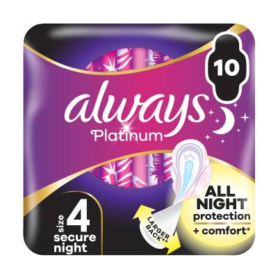 Podrobnoe foto гігієнічні прокладки always platinum secure night розмір 4, 10 шт