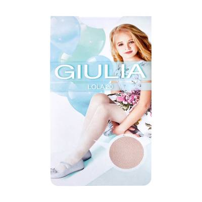 Podrobnoe foto дитячі фантазійні колготки із поліаміду giulia lola 20 den, малюнок у сіточку, bianco, розмір 116-122