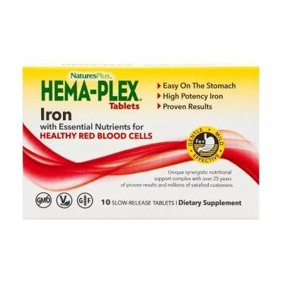 Podrobnoe foto харчова добавка вітамінно-мінеральний комплекс в таблетках naturesplus hema-plex, 10 шт