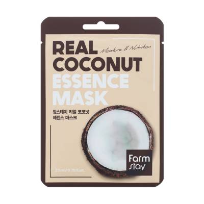 Podrobnoe foto тканинна маска для обличчя farm stay real coconut essence mask кокос, 23 мл