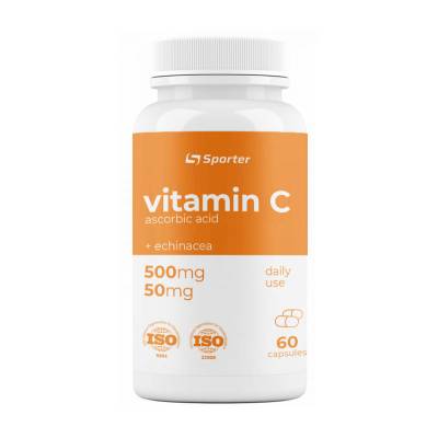 Podrobnoe foto харчова добавка в капсулах sporter vitamin c + echinacea вітамін с + ехінацея, 500/50 мг, 60 шт