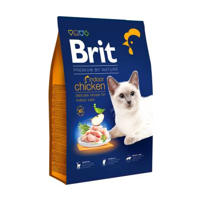 Podrobnoe foto сухий корм для кішок, що мешкають у приміщенні brit premium by nature cat indoor з куркою, 8 кг