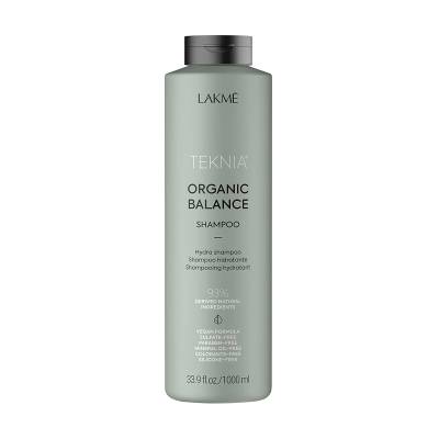 Podrobnoe foto безсульфатний зволожувальний шампунь для волосся lakme teknia organic balance shampoo, 1 л