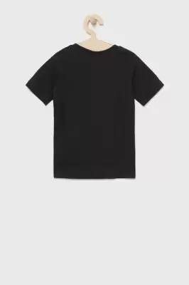 Podrobnoe foto дитяча бавовняна футболка hype колір чорний гладкий