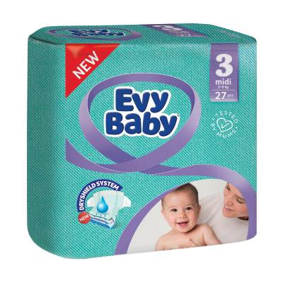 Podrobnoe foto підгузки evy baby midi розмір 3 (5-9 кг), 27 шт