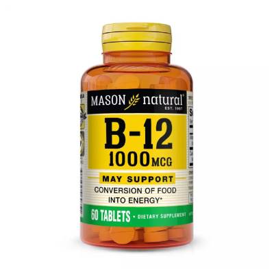 Podrobnoe foto харчова добавка вітаміни в таблетках mason natural vitamin b12 1000 мкг, 60 шт