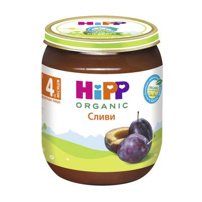 Podrobnoe foto дитяче фруктове пюре hipp organic сливи, з 4 місяців, 125 г