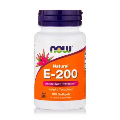 Podrobnoe foto харчова добавка вітаміни в капсулах now foods natural e-200 вітамін е-200, 100 шт