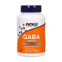 foto дієтична добавка амінокислота в гелевих капсулах now foods gaba гамма-аміномасляна кислота 500 мг, 100 шт