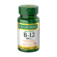 foto дієтична добавка вітаміни в таблетках nature's bounty quick dissolve b-12 вітамін b-12, 500 мкг, 100 шт