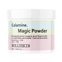 foto очищувальна пудра для вмивання hollyskin calamine magic powder для боротьби з чорними цятками та висипаннями, 30 г