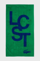 foto бавовняний рушник lacoste колір бірюзовий