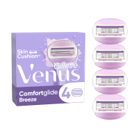 foto змінні картриджі для гоління gillette venus comfort glide breeze жіночі, із вбудованими подушечками з гелем, 4 шт